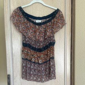 Bailey 44 Women's Floral Patterned Blouse - Brown and Blue